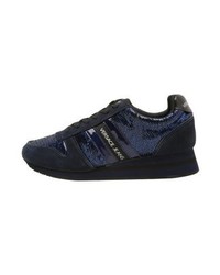 Baskets compensées bleu marine Versace