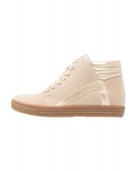 Baskets compensées en cuir beiges Anna Field
