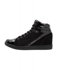 Baskets compensées noires Versace