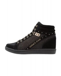 Baskets compensées noires Versace