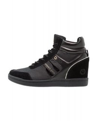 Baskets compensées noires Versace