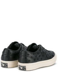 Baskets en cuir á pois noires Converse