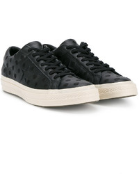 Baskets en cuir á pois noires Converse