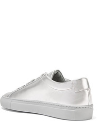 Baskets en cuir argentées Common Projects