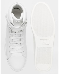 Baskets en cuir blanches Armani Jeans