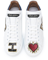 Baskets en cuir blanches Dolce & Gabbana
