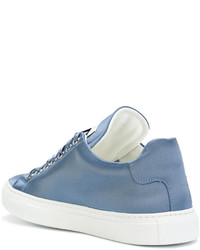 Baskets en cuir bleu clair Jil Sander