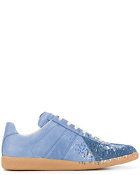 Baskets en cuir bleu clair Maison Margiela