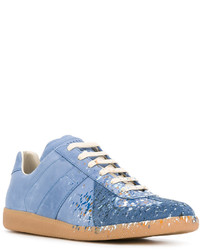 Baskets en cuir bleu clair Maison Margiela