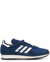 Baskets en cuir bleu marine adidas