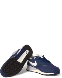 Baskets en cuir bleu marine Nike