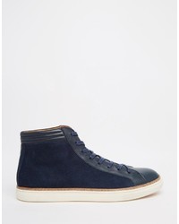 Baskets en cuir bleu marine Asos