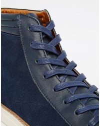 Baskets en cuir bleu marine Asos