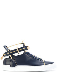 Baskets en cuir bleu marine Buscemi