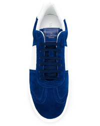 Baskets en cuir bleu marine Valentino