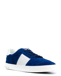 Baskets en cuir bleu marine Valentino