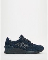 Baskets en cuir bleu marine Asics