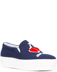 Baskets en cuir bleu marine Joshua Sanders