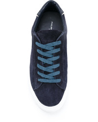 Baskets en cuir bleu marine Philippe Model