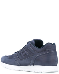 Baskets en cuir bleu marine Hogan