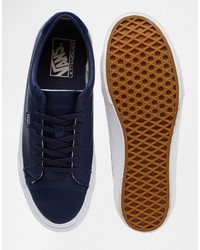 Baskets en cuir bleu marine Vans