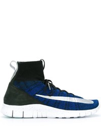 Baskets en cuir bleu marine Nike