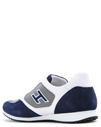 Baskets en cuir bleu marine Hogan