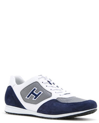 Baskets en cuir bleu marine Hogan