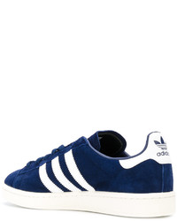 Baskets en cuir bleu marine adidas