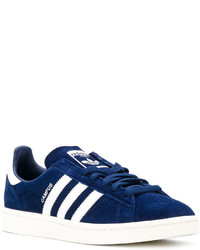 Baskets en cuir bleu marine adidas