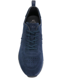 Baskets en cuir bleu marine Tod's