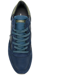 Baskets en cuir bleu marine Philippe Model