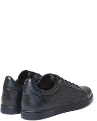 Baskets en cuir bleu marine Ermenegildo Zegna