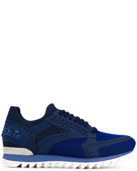 Baskets en cuir bleu marine Philipp Plein