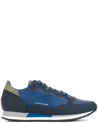 Baskets en cuir bleu marine Philippe Model