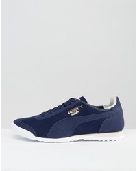 Baskets en cuir bleu marine Puma