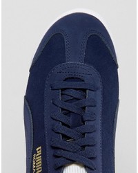 Baskets en cuir bleu marine Puma