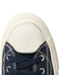 Baskets en cuir bleu marine VISVIM