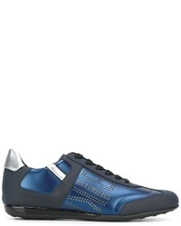 Baskets en cuir bleues Dirk Bikkembergs