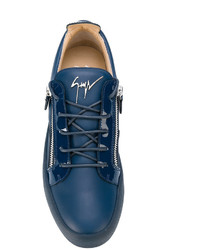 Baskets en cuir bleues Giuseppe Zanotti Design