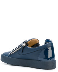 Baskets en cuir bleues Giuseppe Zanotti Design