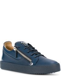 Baskets en cuir bleues Giuseppe Zanotti Design