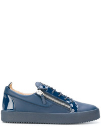 Baskets en cuir bleues Giuseppe Zanotti Design