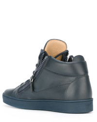 Baskets en cuir bleues Giuseppe Zanotti Design