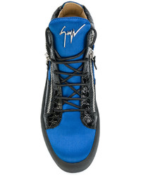 Baskets en cuir bleues Giuseppe Zanotti Design