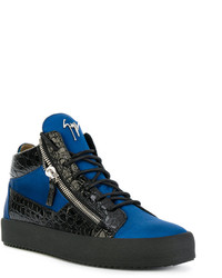 Baskets en cuir bleues Giuseppe Zanotti Design