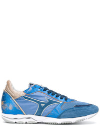 Baskets en cuir bleues Mizuno