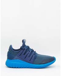 Baskets en cuir bleues adidas