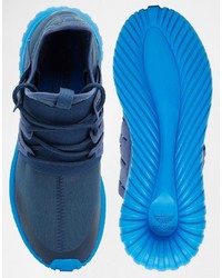 Baskets en cuir bleues adidas