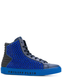 Baskets en cuir bleues Philipp Plein